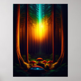 Bioluminiscerande fantasjsvamp-poster-set poster