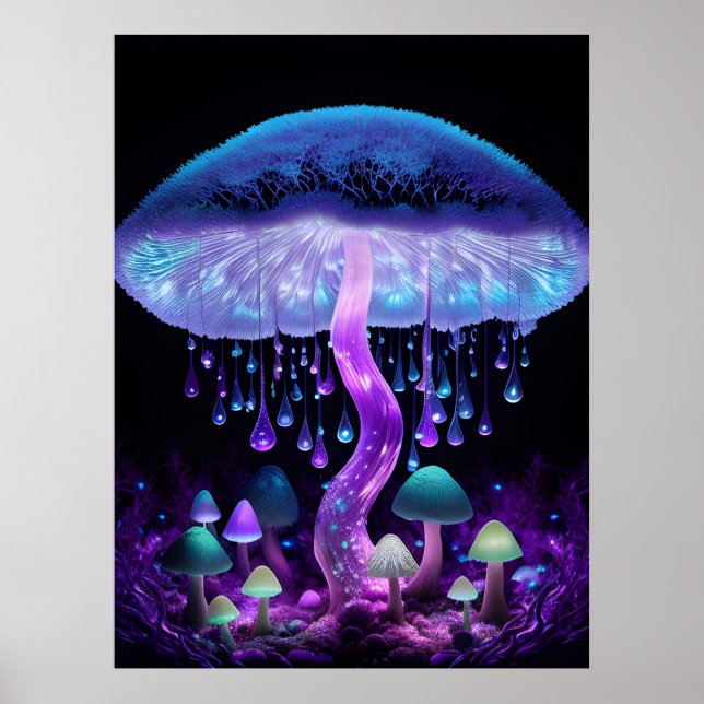 Bioluminiscerande fantasjsvamp-poster-set poster (Framsidan)