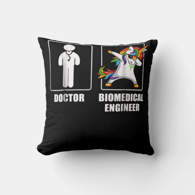 Biomedical Ingenjör Unicorn Dabbing Funny Älskare Kudde (Framsida)