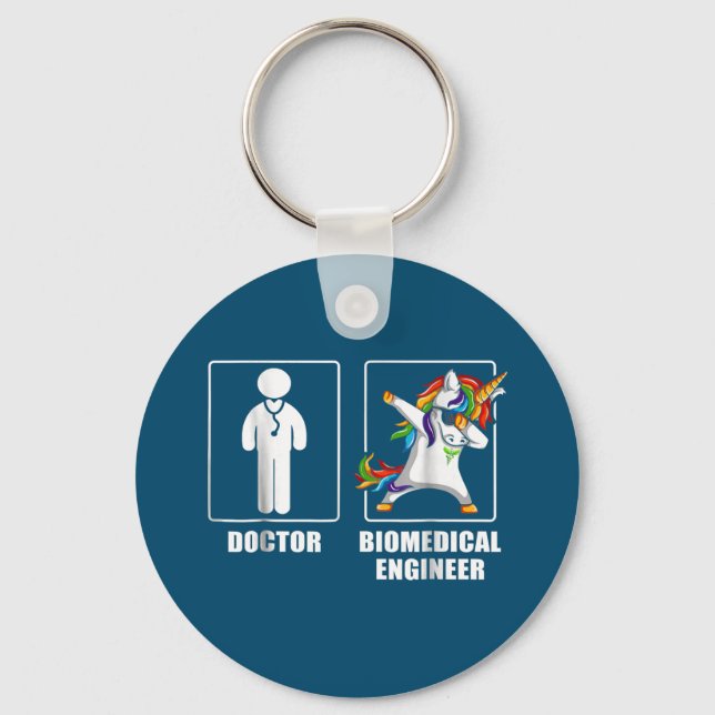 Biomedical Ingenjör Unicorn Dabbing Funny Älskare Nyckelring (Framsida)