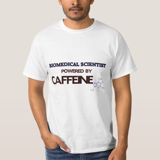 Biomedicalforskare som drivas av koffein t shirt (Framsida)