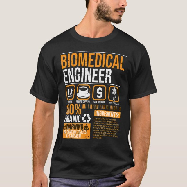 Biomedicinsk Ingenjör-faktabel, biomedicinsk ingen T Shirt (Framsida)