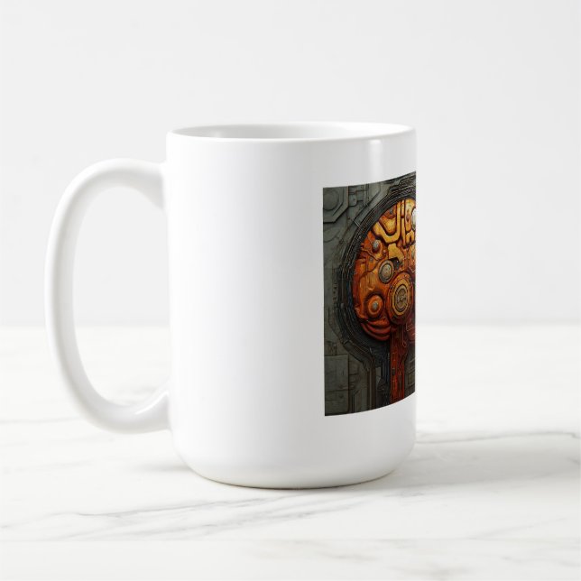 Biomekanisk Cyberpunk Android Koppelkonst Kaffemugg (Vänster)