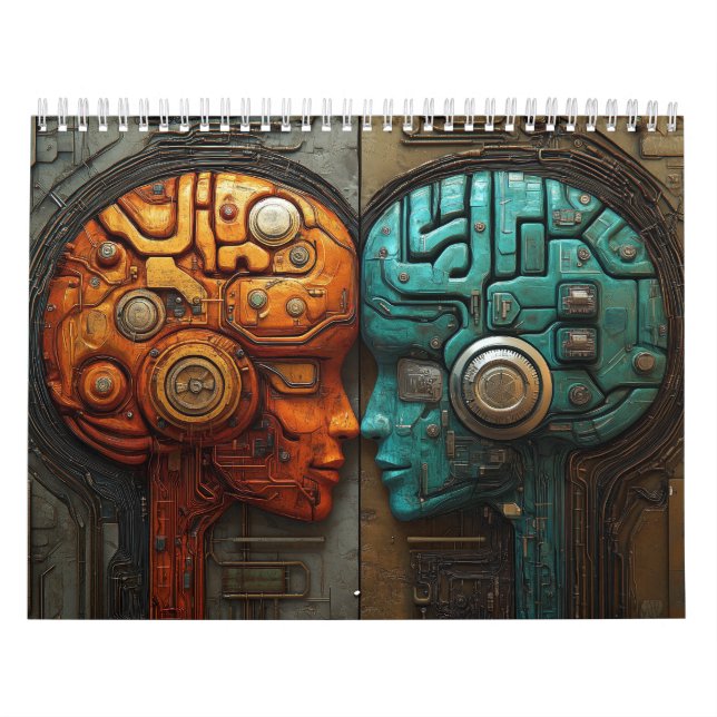 Biomekanisk Cyberpunk Android Koppelkonst Kalender (Omslag)