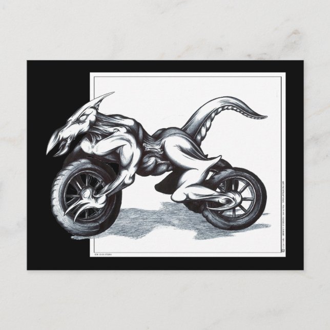 Biomekanisk Draconic Trike Vykort (Framsida)