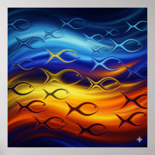 Biomorf School of Fish Poster