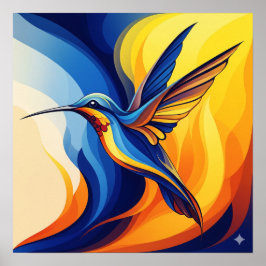 Biomorfisk hummingbird Art Poster