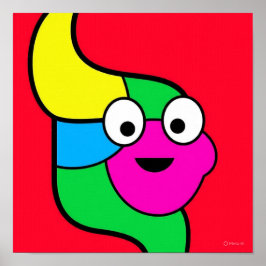 Biomorfisk tvåstjärnig fisk poster