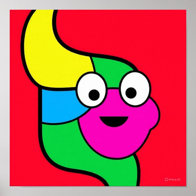 Biomorfisk tvåstjärnig fisk poster (Framsidan)