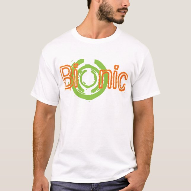 Bionic edgy logotyputslagsplatser och gåvor t shirt (Framsida)