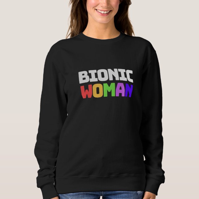 Bionic Woman Knee Hip Back Leg Replacement Get Wel T Shirt (Framsida)