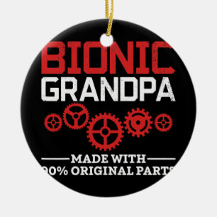 Bionisk Grandpa Bionic Knee Replacement Hip Julgransprydnad Keramik