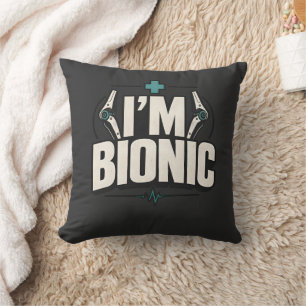 Bionisk kirurgi humor Jag är bionisk patient t-shi Kudde