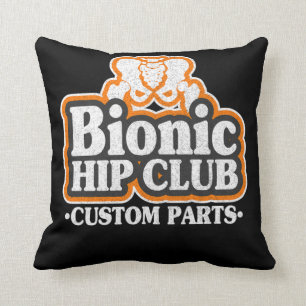 Bioniskt Hip-Klubbens Logotyp 70s Hip Replacement Kudde