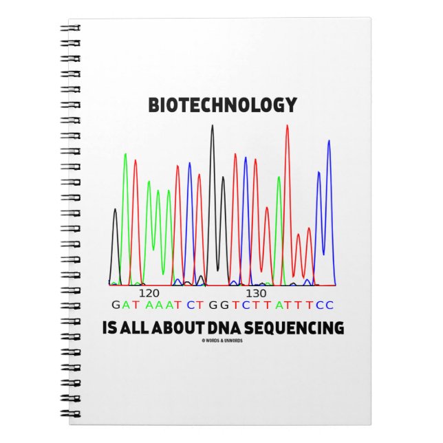 Biotekniken handlar bara om DNA-sekvenser Anteckningsbok Med Spiral (Framsidan)