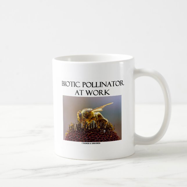 Biotisk pollinator på arbetsplatsen (Bin på en blo Kaffemugg (Höger)