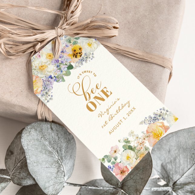 Biparfödelsedag Presentetikett (Bee Birthday Gift Tags
)
