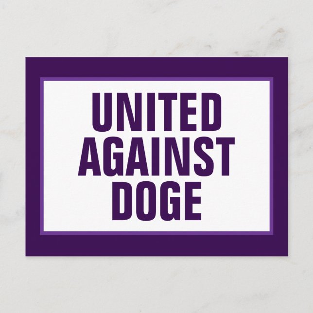 Bipartisan United Against DOGE Anti-DOGE Lila Vykort (Framsida)