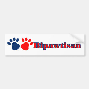 Bipawtisan Rolig hund Tassar i Red Blue Politik Bildekal