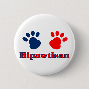 Bipawtisan Rolig hund Tassar i Red Blue Politik Knapp