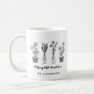 Biping Little Minds Grow Blommigt Lärares Kaffemugg