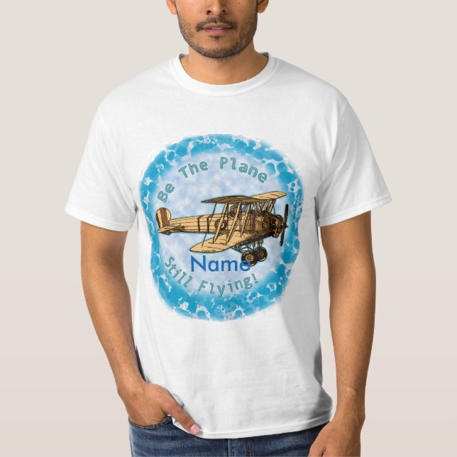 Biplan Flygplans t-shirt (Framsida)
