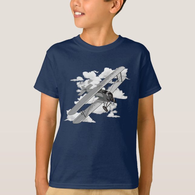 Biplane och moln tee shirt (Framsida)