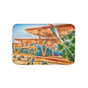 BiPlane-REDOT FÖR MY PORTRÄTT Badrumsmatta