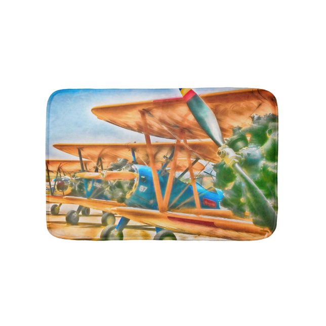 BiPlane-REDOT FÖR MY PORTRÄTT Badrumsmatta (Framsidan)