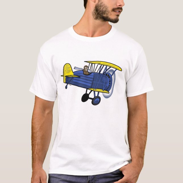 Biplaneblått T Shirt (Framsida)