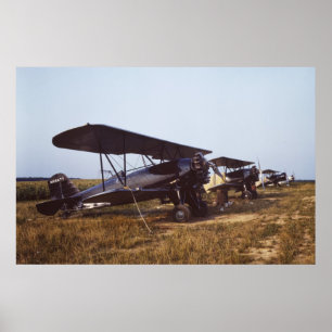 Biplanes för 40-talskörddammtrasa poster