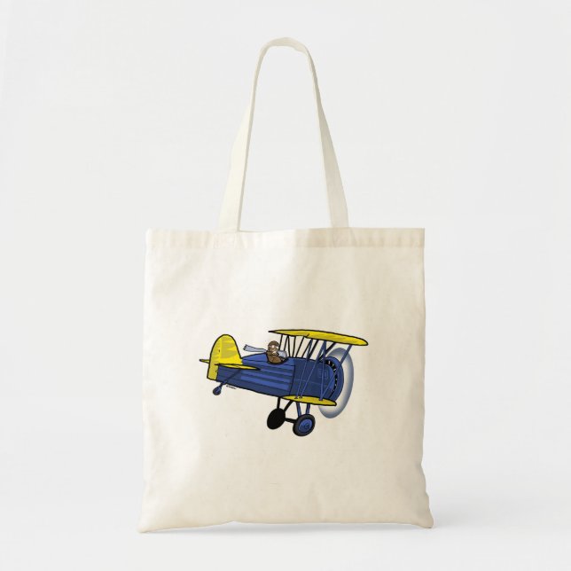 Biplanetoto -- blått tygkasse (Framsidan)