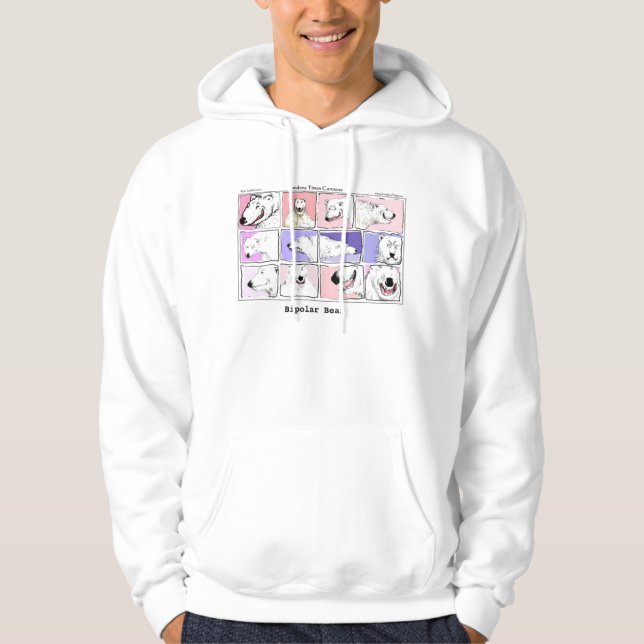 Bipolar Bear Funny Tecknad Hoodie av Rick London (Framsida)