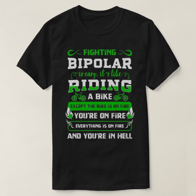 Bipolar Fighter Mania Mental Disorder Aniety Psych T Shirt (Design framsida)