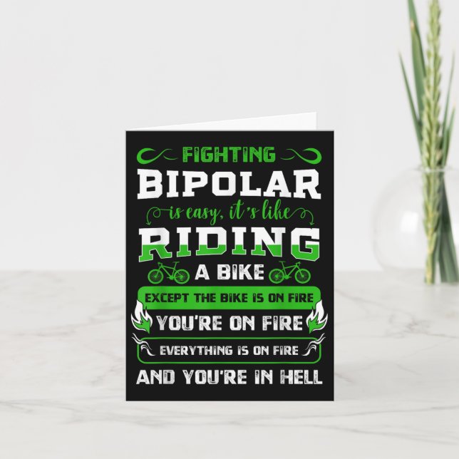 Bipolär Fighter Mania Mental Disorder Psykiska ång Kort (Framsida)