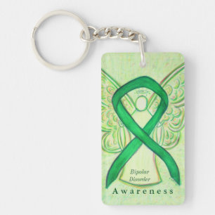 Bipolär sjukdom Angel Awareness Ribbon Keychain