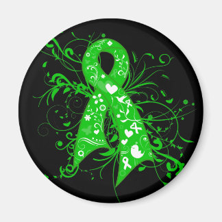 Bipolär sjukdom Blommigt Swirls Ribbon Magnet