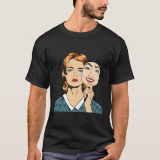 Bipolär sjukdom Bpad Ledsen Lycklig Mask Psychiati T Shirt