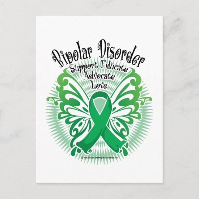 Bipolär sjukdom Butterfly 3 Vykort (Framsida)