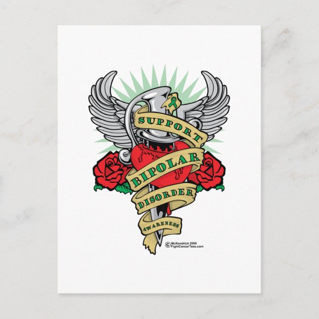 Bipolär sjukdom Dagger Vykort (Framsida)