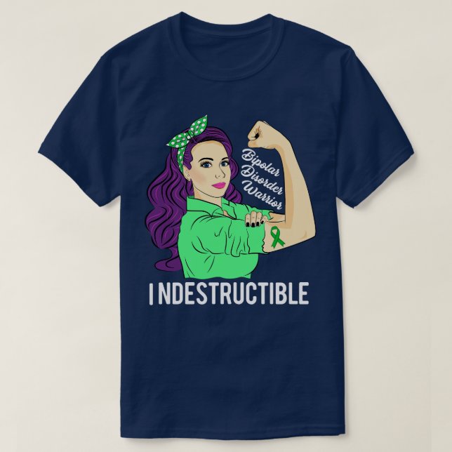 Bipolär sjukdom, oförstörbar medvetenhet t shirt (Design framsida)