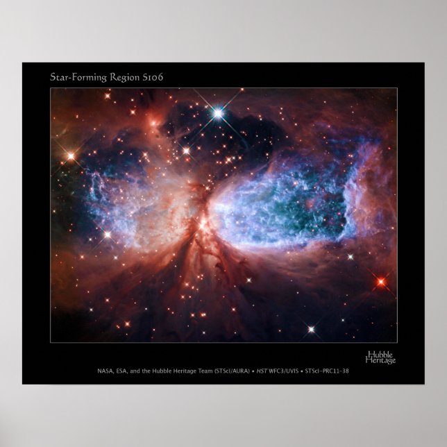 Bipolar Star Forming Region Sharpless 2-106 Nebula Poster (Framsidan)