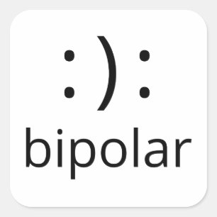bipolär symbol fyrkantigt klistermärke