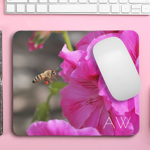 Bipollinerande Rosa Blommigt Monogram Musmatta