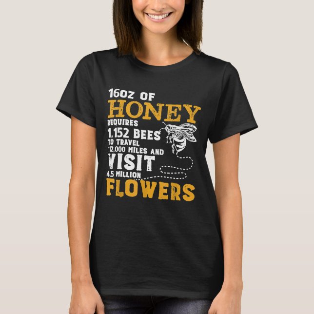 Bipollinering Honung Apiarist Bee Keeper T Shirt (Framsida)
