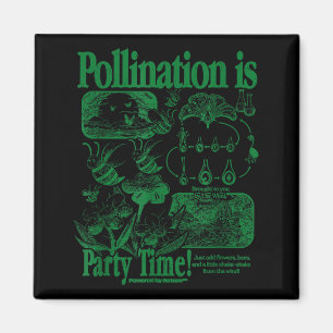 Bipollinering vintage retro insektsblomma magnet