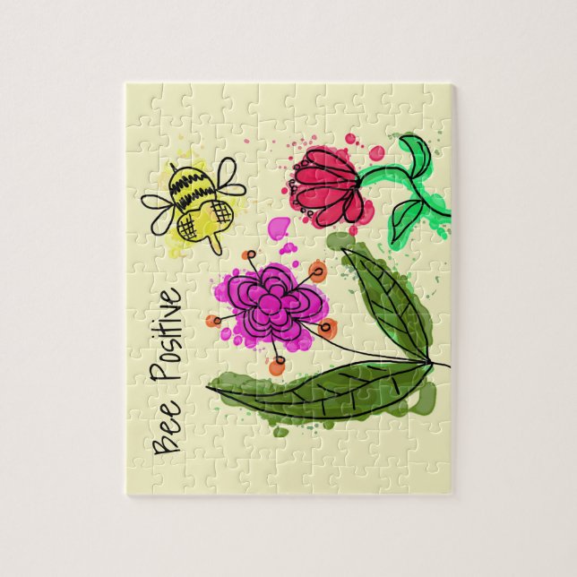 Bipositiva blommor och bin pussel (Vertikal)