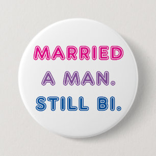 Bipride -- Att gifta sig en man. Stilla Bi. Knapp