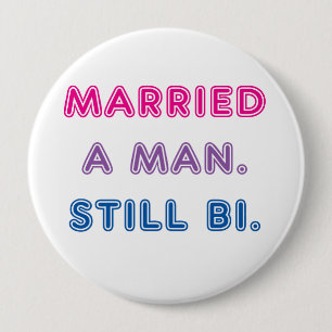 Bipride -- Att gifta sig en man. Stilla Bi. Knapp