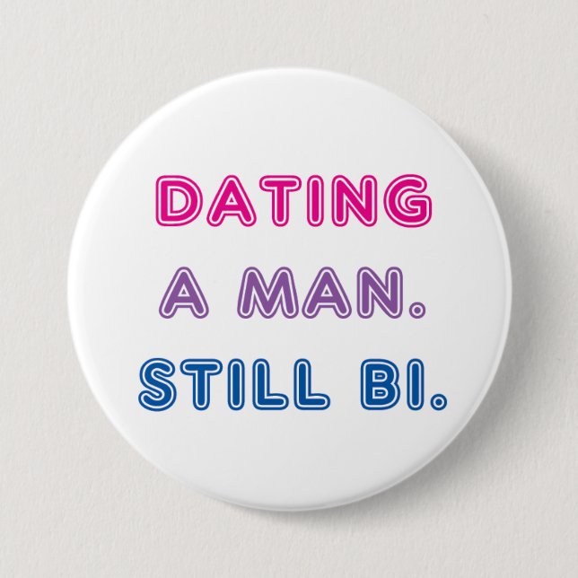 Bipride -- Datera en man. Stilla Bi. Knapp (Framsida)